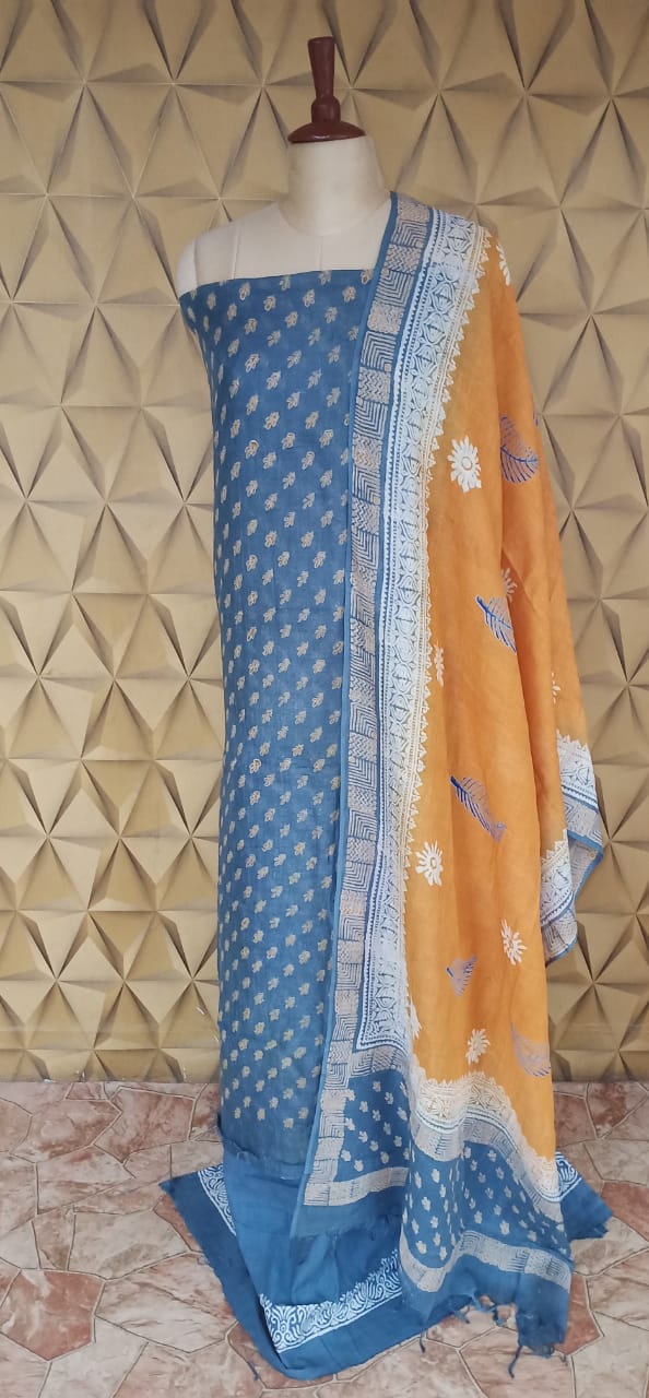 Linen printed suit New trendy linen printed suit