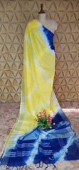 Linen shibori saree SILK ZONE