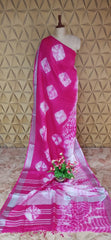 Linen shibori saree SILK ZONE