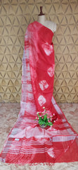 Linen shibori saree SILK ZONE