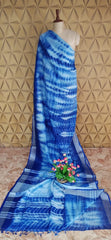 Linen shibori saree SILK ZONE