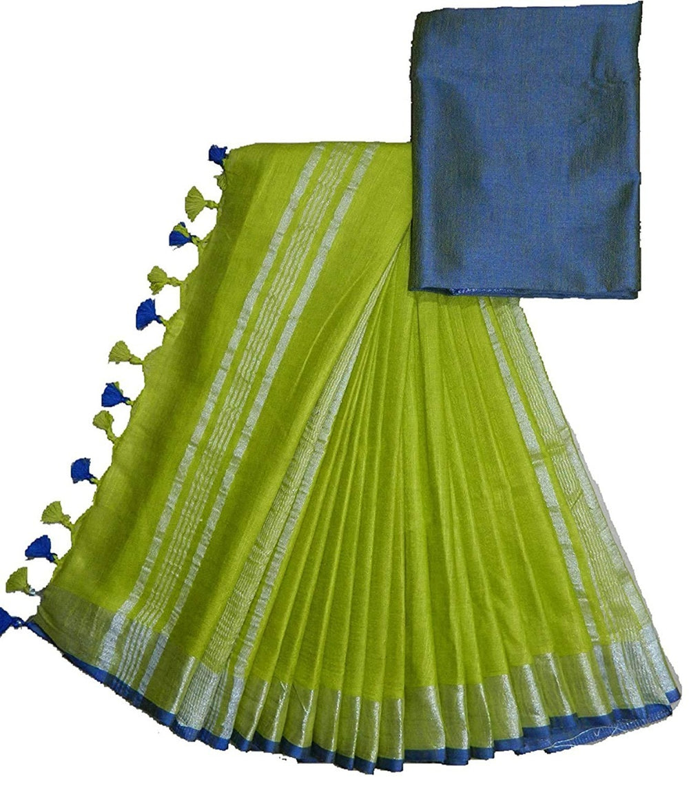 khadi linen saree SILK ZONE