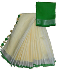 khadi linen saree SILK ZONE