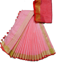 khadi linen saree SILK ZONE