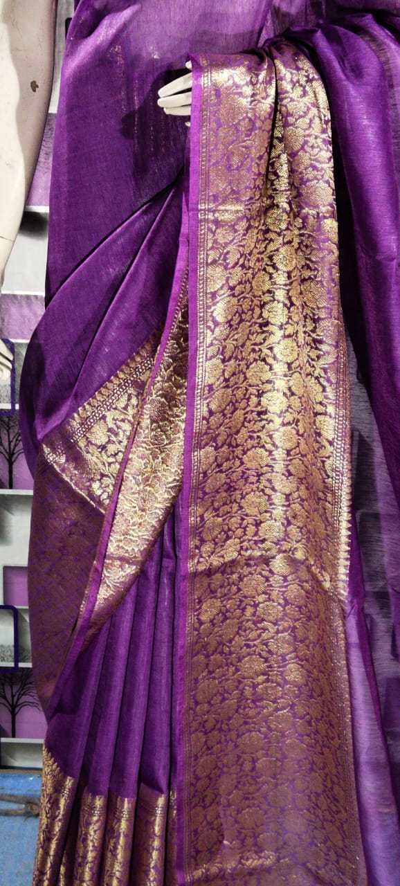 Organza Linen Jacquard Sarees SILK ZONE