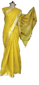 Khadi Linen Fancy Butta Sarees SILK ZONE