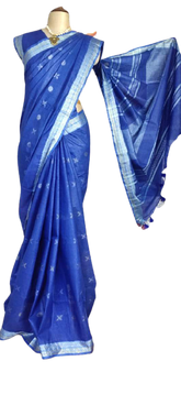 Khadi Linen Fancy Butta Sarees SILK ZONE