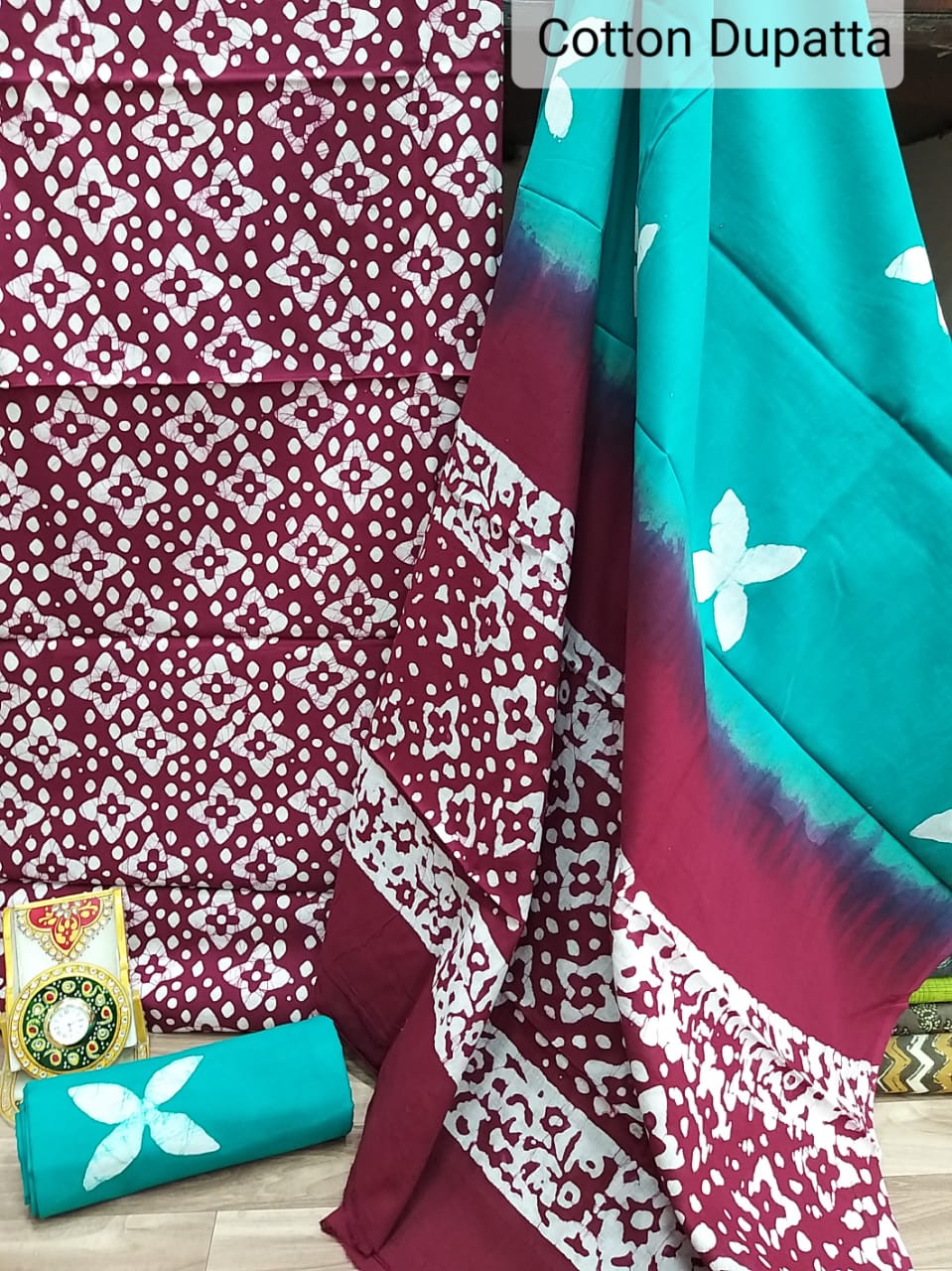 Pure Cotton Suit With Hand Batik Print SILK ZONE