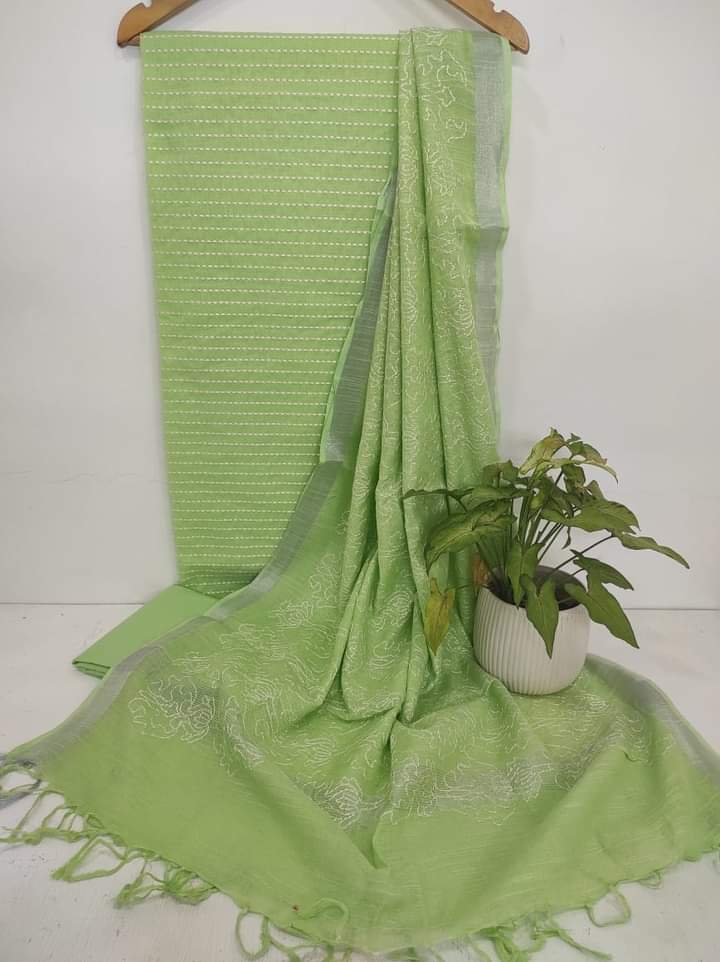 Cotton Linen Embroidery Dress SILK ZONE