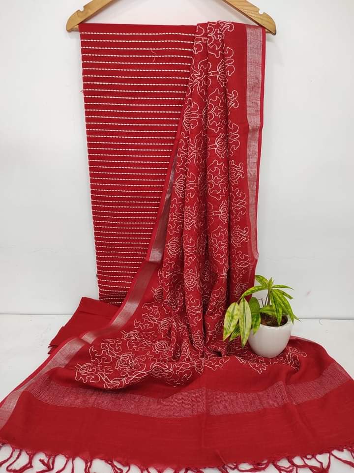 Cotton Linen Embroidery Dress SILK ZONE