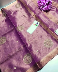 Tissue Linen Embroidery Saree SILK ZONE