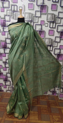 Tussar Munga Silk Zari Butta Saree HIND SILK
