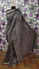 Tussar Munga Silk Zari Butta Saree HIND SILK