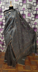 Tussar Munga Silk Zari Butta Saree HIND SILK