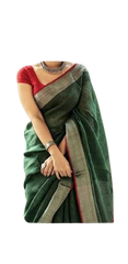 Pure Linen Saree M J HANDLOOM