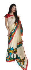 Pure Tussar Silk print saree