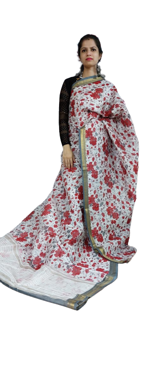 Organza Silk Linen Saree SILK ZONE