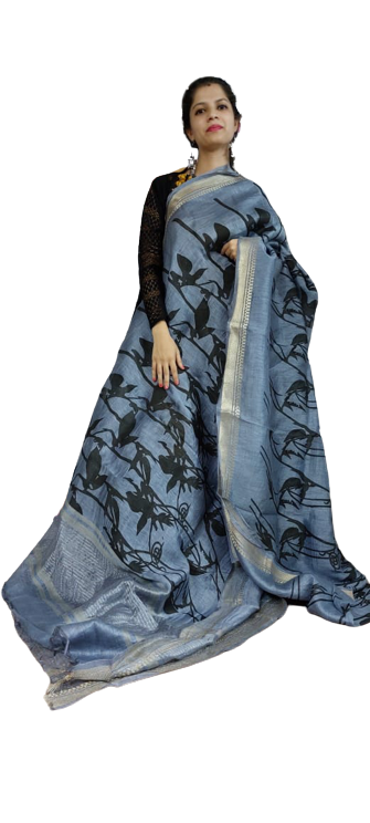 Organza Silk Linen Saree SILK ZONE