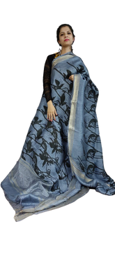 Organza Silk Linen Saree SILK ZONE