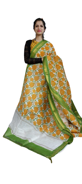 Organza Silk Linen Saree SILK ZONE