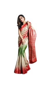 TUSSAR SILK PRINT SAREE