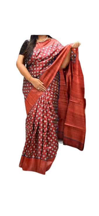 TUSSAR SILK PRINT SAREE