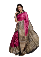 TUSSAR SILK PRINT SAREE