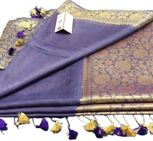 Organza Linen Jacquard Sarees SILK ZONE