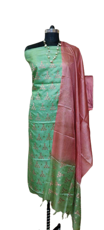 Tussar Silk Embroidery Suit SILK ZONE