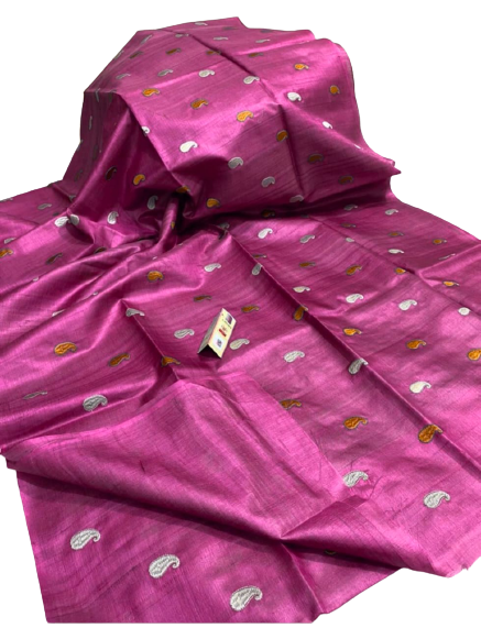 Tussar Handloom Silk Embroidery Saree SILK ZONE