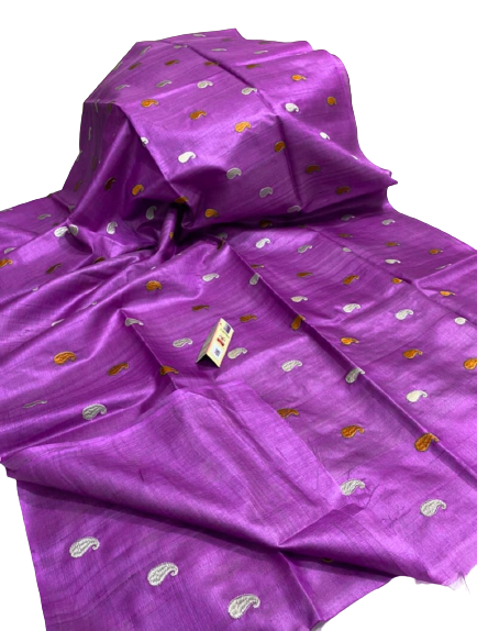 Tussar Handloom Silk Embroidery Saree SILK ZONE