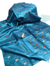 Tussar Handloom Silk Embroidery Saree SILK ZONE