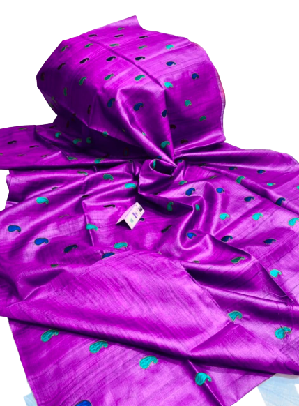 Tussar Handloom Silk Embroidery Saree SILK ZONE