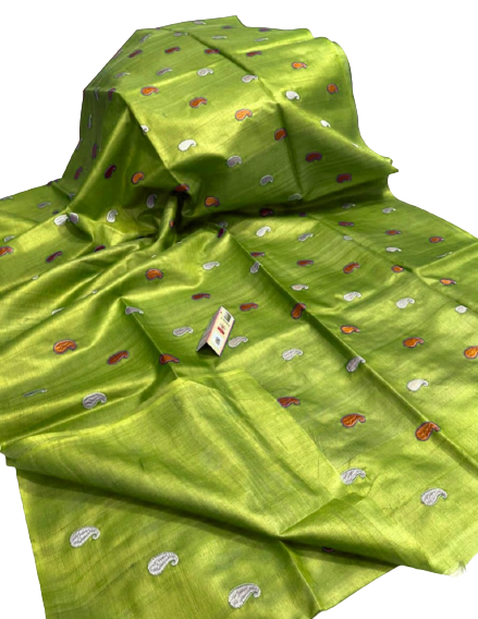 Tussar Handloom Silk Embroidery Saree SILK ZONE