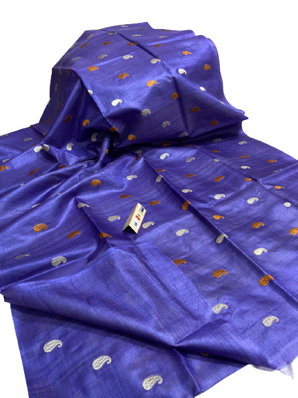Tussar Handloom Silk Embroidery Saree SILK ZONE