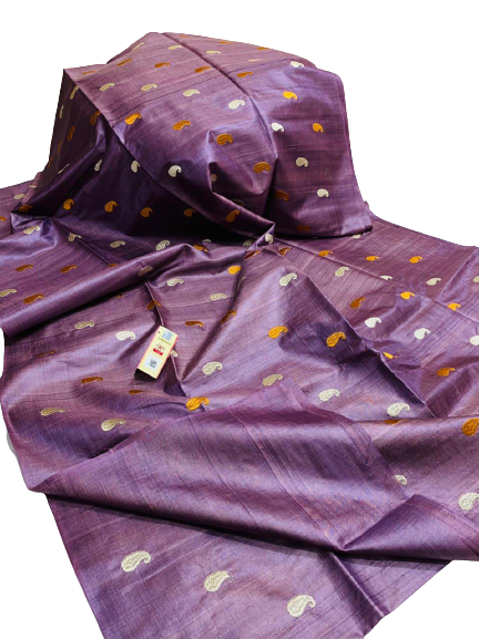 Tussar Handloom Silk Embroidery Saree SILK ZONE