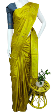 Tussar Silk Embroidery Saree SILK ZONE