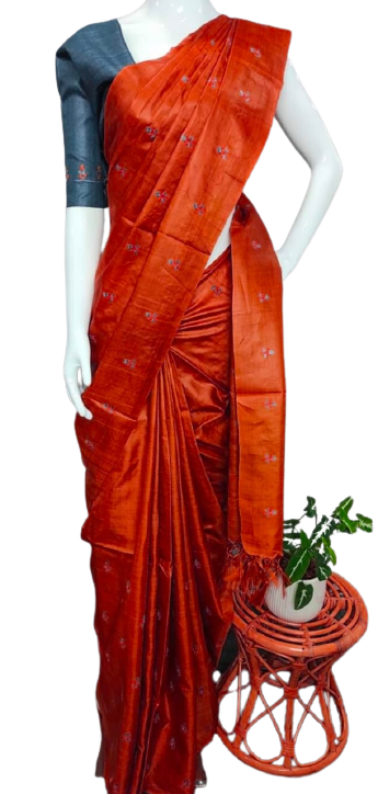 Tussar Silk Embroidery Saree SILK ZONE