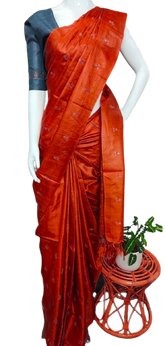 Tussar Silk Embroidery Saree SILK ZONE