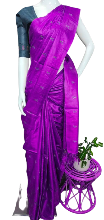 Tussar Silk Embroidery Saree SILK ZONE