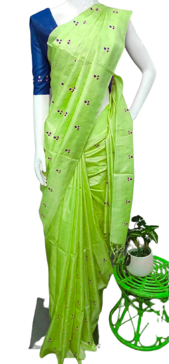Tussar Silk Embroidery Saree SILK ZONE