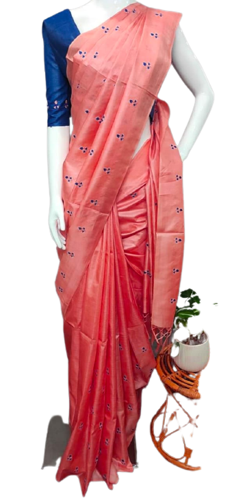 Tussar Handloom Silk Embroidery Saree SILK ZONE