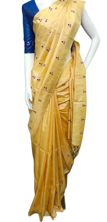 Tussar Handloom Silk Embroidery Saree SILK ZONE