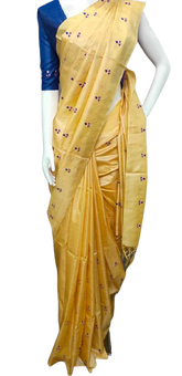 Tussar Handloom Silk Embroidery Saree SILK ZONE