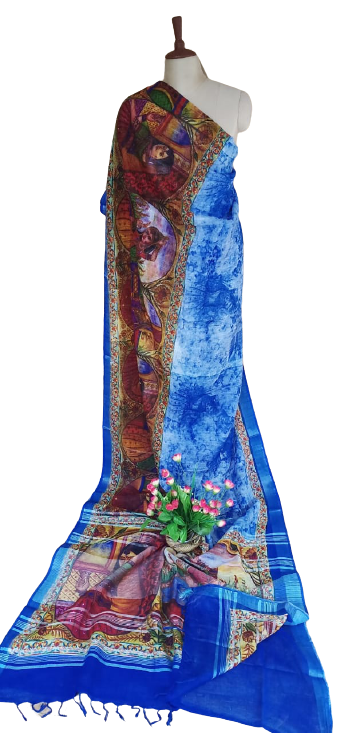 Khadi Linen Prink Saree SILK ZONE