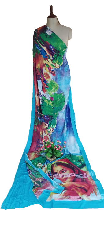 Khadi Linen Prink Saree SILK ZONE