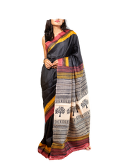 Pure Tussar Silk print saree