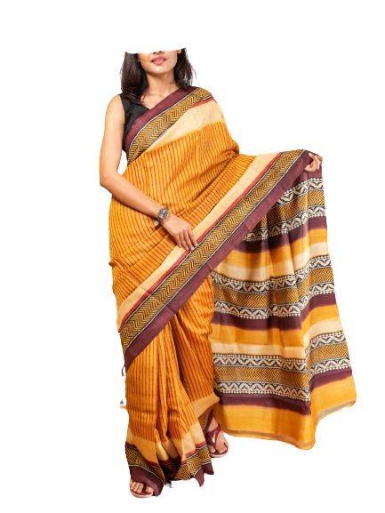 Pure Tussar Silk print saree
