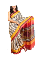 Pure Tussar Silk print saree