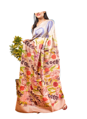 Pure Tussar Silk print saree